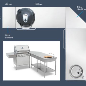 Hörnförbindning Utekök Contura Steel