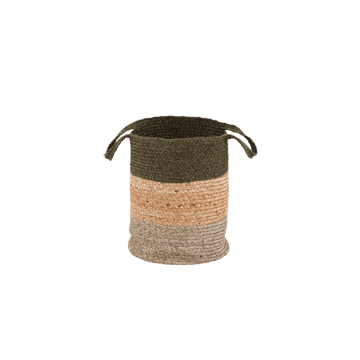 Dekorationskorg Kanpur Jute Rund 35 cm Natur/Grön Venture Home