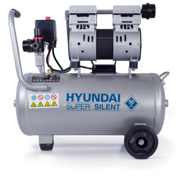 Kompressor 30 L 8 Bar Oljefri Supertyst Hyundai Power Products