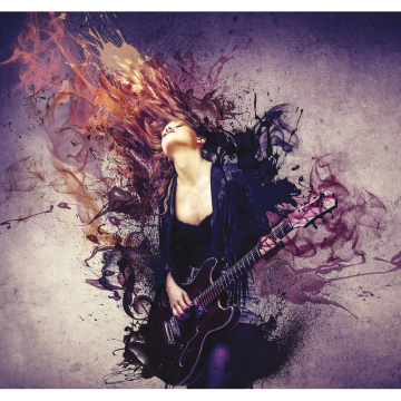 Tapet Grunge Digital 2,50x2,65m Guitar Girl Galerie