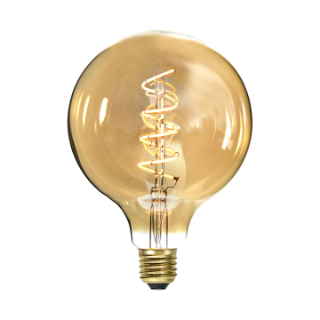 LED-LAMPA E27 G125 DECOLED SPIRAL AMBER Star Trading